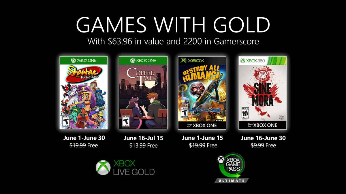Oznámeny červnové hry pro Xbox Live Gold
