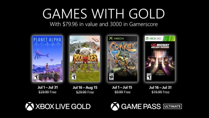 Známe tituly Games with Gold pro měsíc červenec (2021)