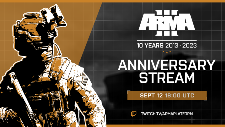 Arma 3 oslaví 10. výročí live streamem, slevami a bezplatnou aktualizací platformy